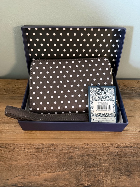 Dabney Lee Handbags - Dabney Lee Brown/White Polka Dot Wristlet. NWT.